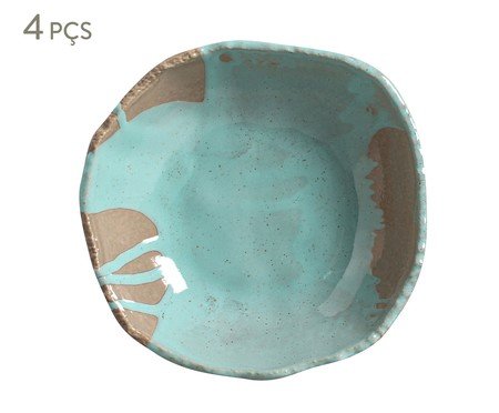 Jogo de Pratos Fundo Orgânico Eco Stone Atlântica Azul | Westwing