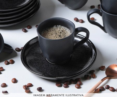 Jogo de Xícaras para Café Bio Eclipse Preto | Westwing