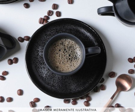 Jogo de Xícaras para Café Bio Eclipse Preto | Westwing