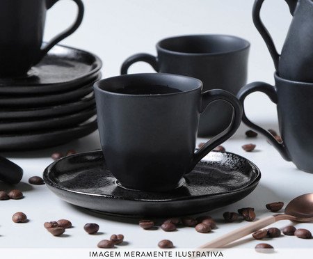 Jogo de Xícaras para Café Bio Eclipse Preto | Westwing