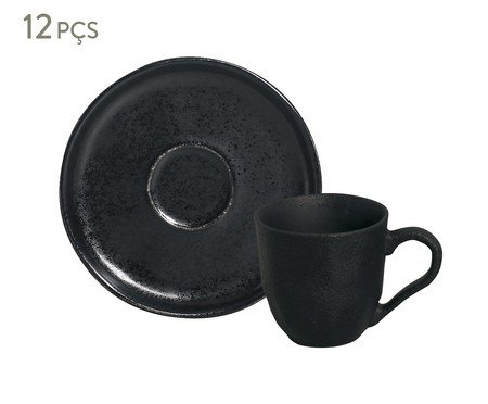 Jogo de Xícaras para Café Bio Eclipse Preto | Westwing