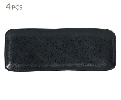 Jogo de Travessas Retangular Pequena Eclipse Preto, Preto | WestwingNow