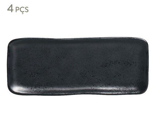 Jogo de Travessas Retangular Pequena Eclipse Preto, Preto | WestwingNow