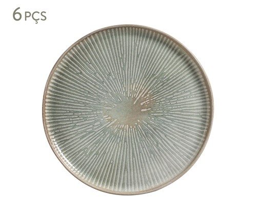 Jogo de Pratos Raso Bio Evergreen Floral, Verde | WestwingNow