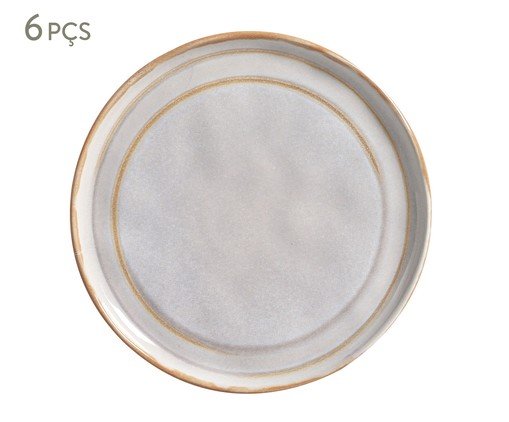 Jogo de Pratos para Sobremesa Bio Tempus Étnico, Cinza | WestwingNow