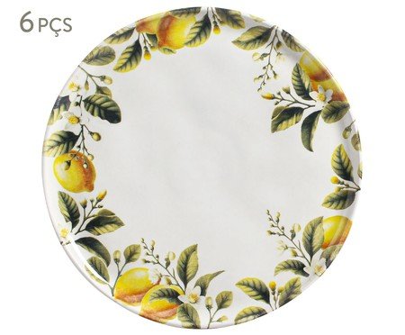 Jogo de Pratos Raso Bio Limonata Frutas | Westwing