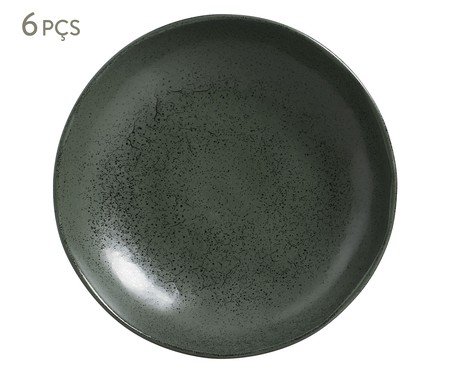 Jogo de Pratos Fundo Bio Greenery Verde - 22,5cm | Westwing