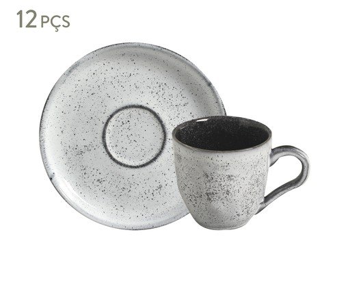Jogo de Xícaras para Chá Bio Echo Branco, Cinza | WestwingNow