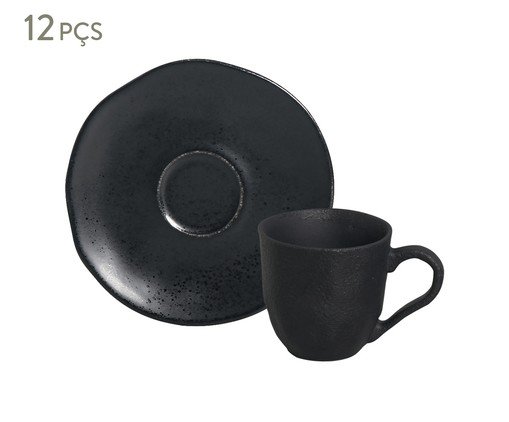 Jogo de Xícaras para Café Orgânico Eclipse Preto, Preto | WestwingNow