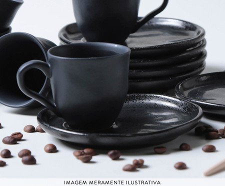 Jogo de Xícaras para Café Descentralizada Bio Eclipse Preto | Westwing