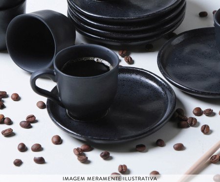 Jogo de Xícaras para Café Descentralizada Bio Eclipse Preto | Westwing