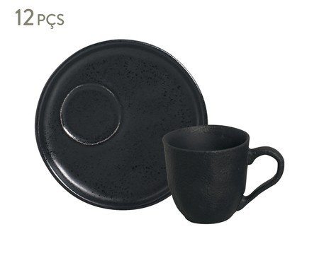 Jogo de Xícaras para Café Descentralizada Bio Eclipse Preto | Westwing