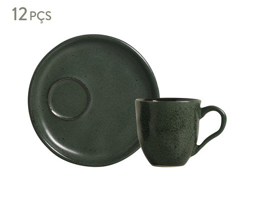 Jogo de Xícaras para Café Descentralizado Bio Greenery Verde, Preto | WestwingNow
