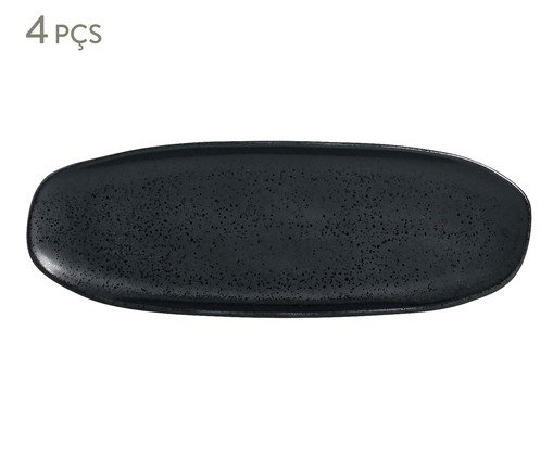 Jogo de Travessas Oval Rasa Orgânico Eclipse Preto, Preto | WestwingNow