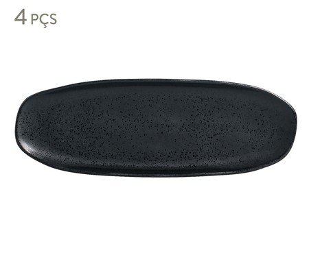 Jogo de Travessas Oval Rasa Orgânico Eclipse Preto | Westwing