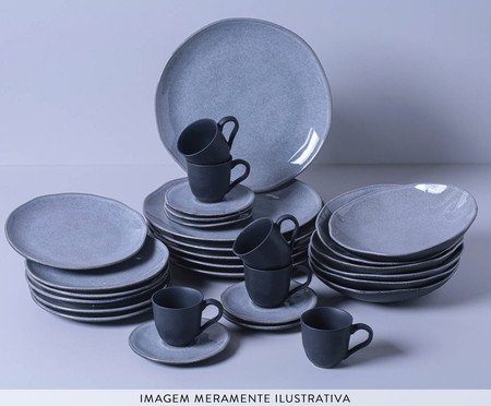 Aparelho de Jantar Orgânico Concreto Cinza | Westwing