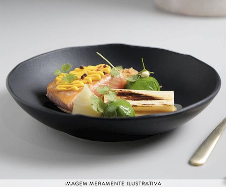 Jogo de Pratos Fundo Bio Matte Preto - 22,5cm | Westwing