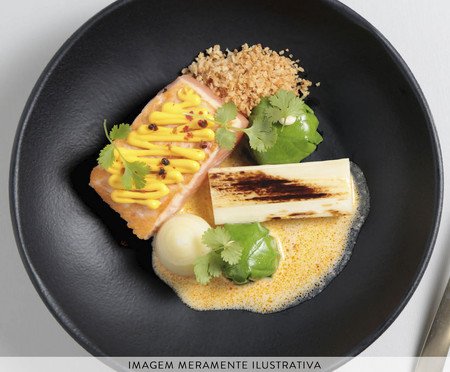 Jogo de Pratos Fundo Bio Matte Preto - 22,5cm | Westwing