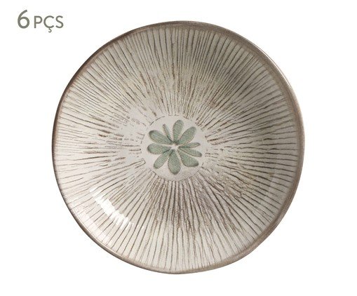 Jogo de Pratos Fundo Bio Evergreen Floral, Bege | WestwingNow