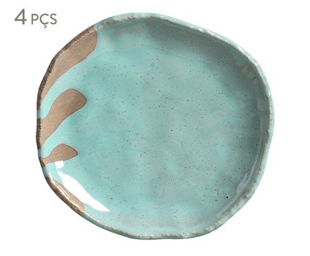 Jogo de Pratos para Sobremesa Eco Stone Atlântica Azul | Westwing