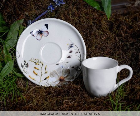 Jogo de Xícaras para Café Bio Encanto Floral | Westwing