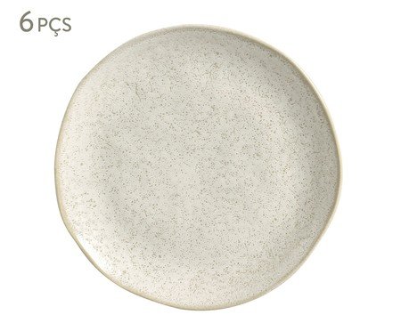 Jogo de Pratos Raso Orgânico Vanilla Cru | Westwing