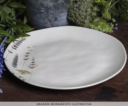 Jogo de Pratos Raso Orgânico Lavanda Floral | Westwing