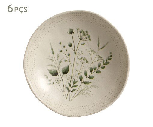 Jogo de Pratos Fundo Orgânico Ammi Floral, Bege | WestwingNow