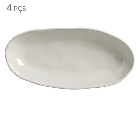 Jogo de Travessas Oval Funda Orgânico Glam Branco | Westwing