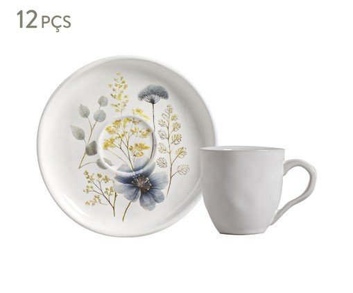 Jogo de Xícaras para Café Bio Bella Floral, Branco | WestwingNow