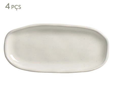 Jogo de Travessas Oval Rasa Mini Orgânico Glam Branco | Westwing