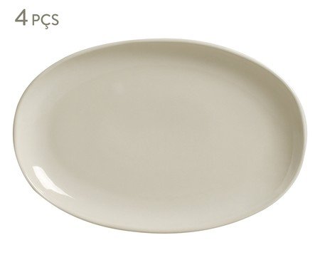 Jogo de Travessas Oval Orgânico Clay Areia | Westwing