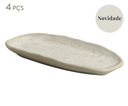 Jogo de Travessas Oval Rasa Mini Orgânico Vanilla Cru | Westwing