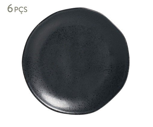 Jogo de Pratos para Sobremesa Orgânico Eclipse Preto, Preto | WestwingNow