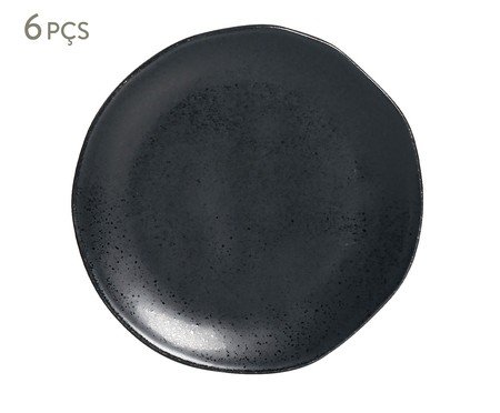 Jogo de Pratos para Sobremesa Orgânico Eclipse Preto | Westwing