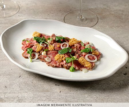 Jogo de Travessas Oval Rasa Média Bio Glam Branco | Westwing