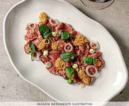 Jogo de Travessas Oval Rasa Média Bio Glam Branco | Westwing