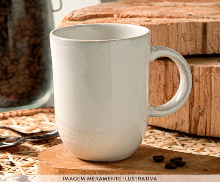 Jogo de Canecas Coup Stoneware Glam Branco | Westwing