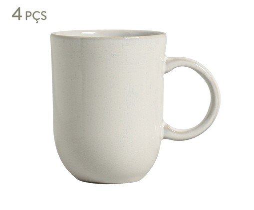 Jogo de Canecas Coup Stoneware Glam Branco, Cinza | WestwingNow