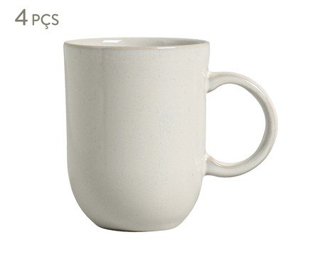 Jogo de Canecas Coup Stoneware Glam Branco | Westwing