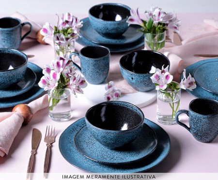 Aparelho de Jantar Orgânico Petroleum Azul | Westwing