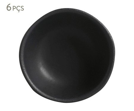 Jogo de Ramequins Pequeno Orgânico Preto Matte Preto | Westwing