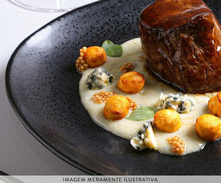 Jogo de Pratos Raso Oval Orgânico Eclipse Preto | Westwing