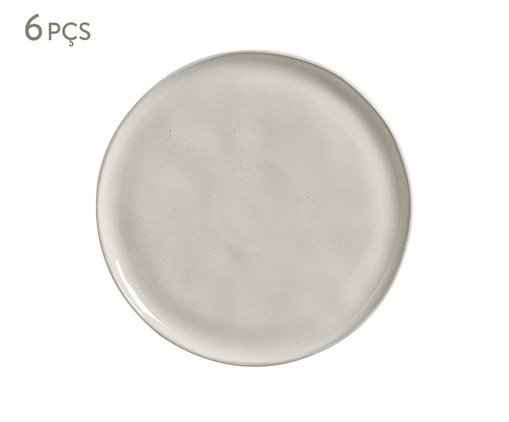 Jogo de Pratos para Sobremesa Bio Glam Branco, Cinza | WestwingNow