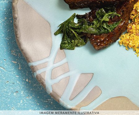 Jogo de Pratos Raso Orgânico Eco Stone Atlântica Azul | Westwing