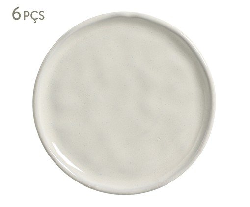 Jogo de Pratos para Pão Bio Glam Branco, Cinza | WestwingNow