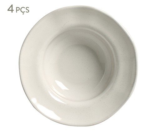 Jogo de Pratos para Sobremesa Fundo Orgânico Glam Branco, Cinza | WestwingNow