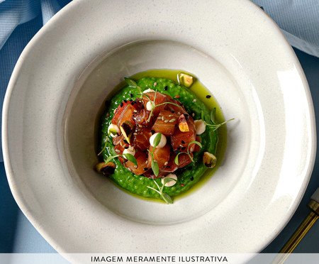 Jogo de Pratos para Sobremesa Fundo Orgânico Glam Branco | Westwing