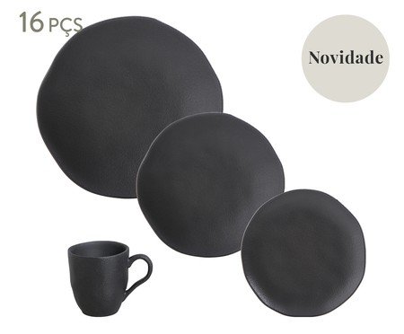 Aparelho de Jantar Orgânico Preto Matte Preto | Westwing