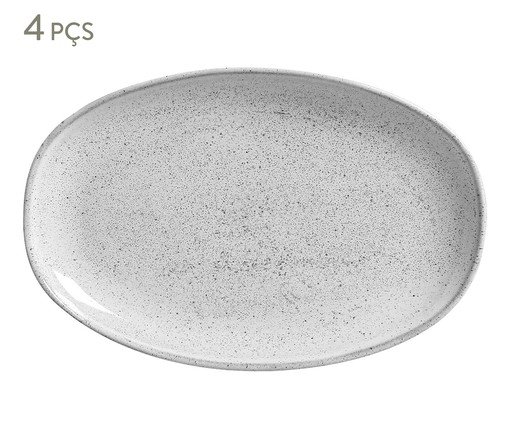 Jogo de Travessas Oval Orgânico Echo Branco, Cinza | WestwingNow